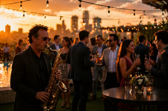 Cocktail and reception live sax DJ format