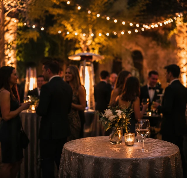 Wedding cocktail hour with live saxophone