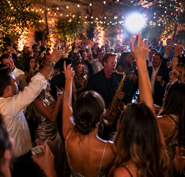 Wedding reception with live sax DJ